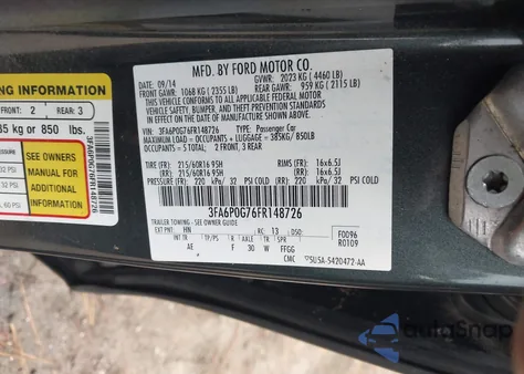 2015 Ford Fusion S z USA, uszkodzony, nr VIN 3FA6P0G76FR148726